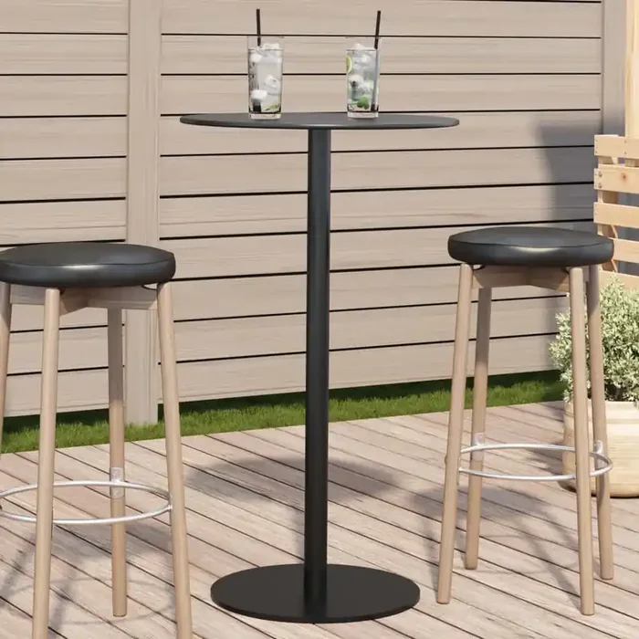 vidaXL Garden Table Round Black Ø60×105 cm Steel