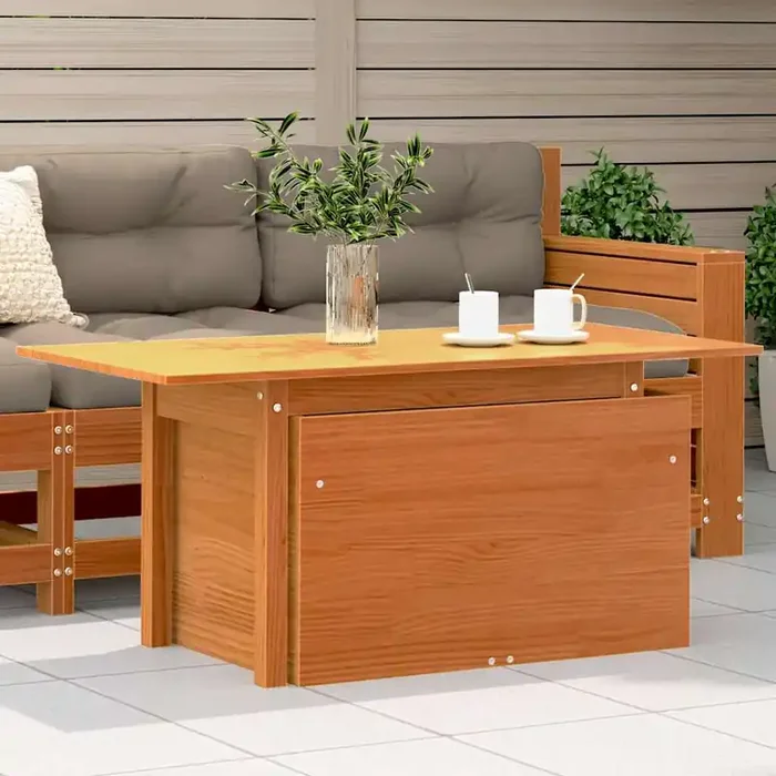 vidaXL Garden Table Wax Brown 100x50x75 cm Solid Wood Pine
