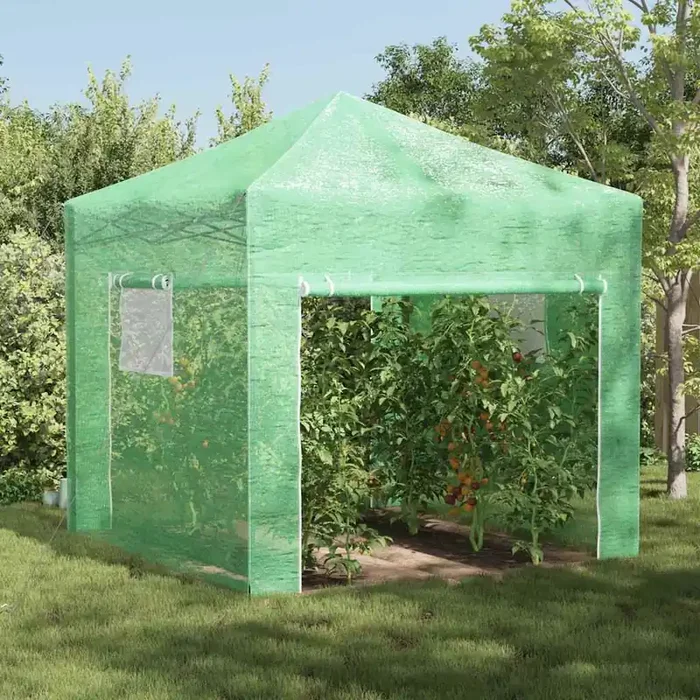 vidaXL Greenhouse Folding with Roof Manual Green 290 x 290 x 315 cm Steel
