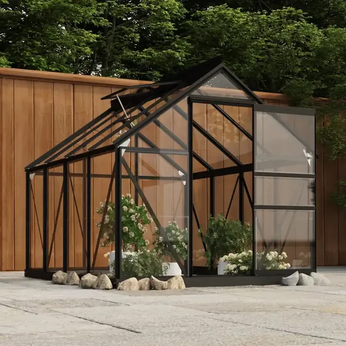 vidaXL Greenhouse Replacement Frame Anthracite 155x103x191 cm Aluminium