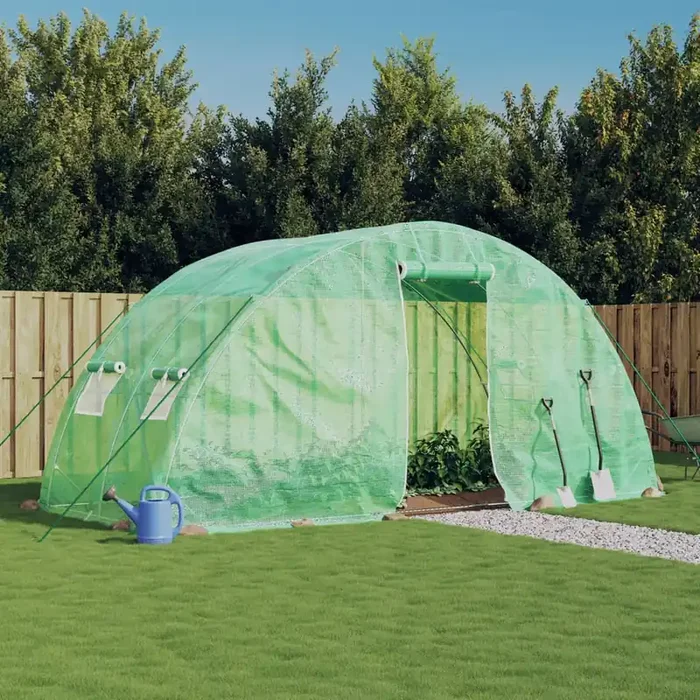 vidaXL Greenhouse with Steel Frame Green 10 m² 5x2x2.3 m