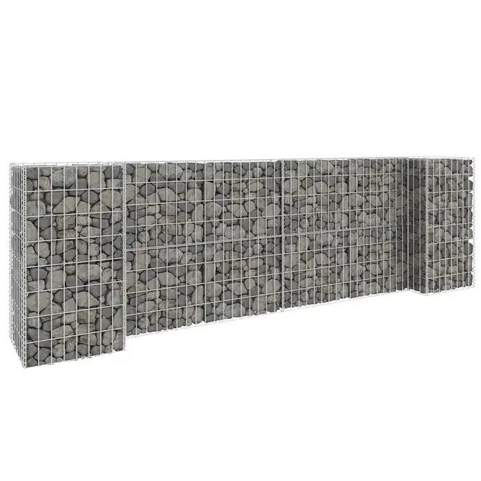 vidaXL H-Shaped Gabion Planter Steel Wire 260x40x80 cm