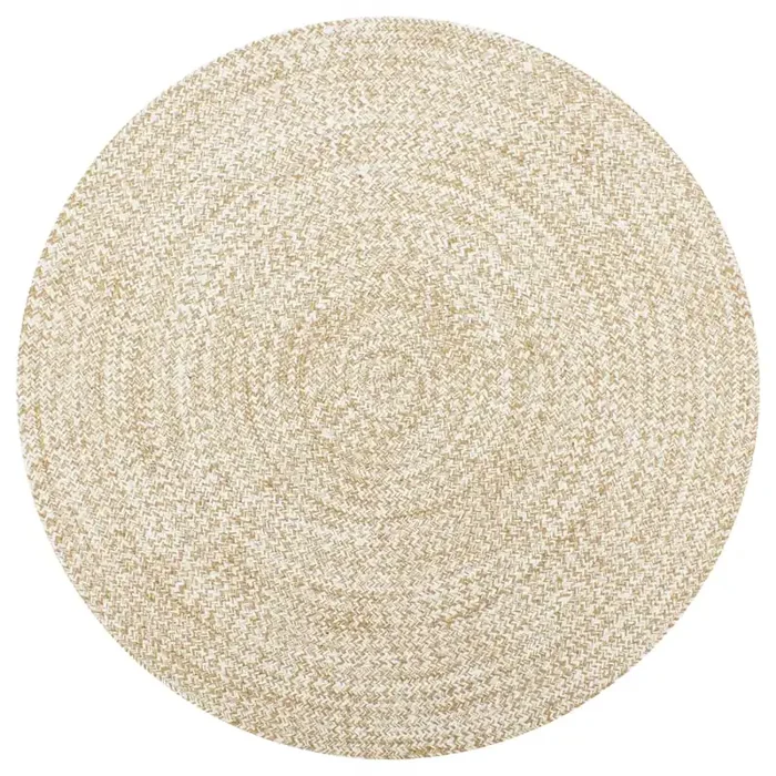 vidaXL Handmade Rug Jute White and Natural 150 cm