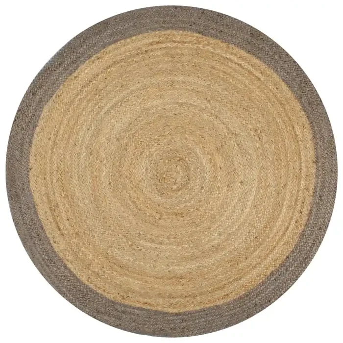 vidaXL Handmade Rug Jute with Grey Border 120 cm
