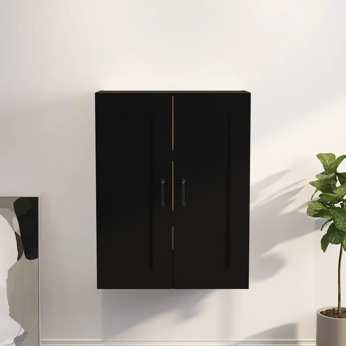 vidaXL Hanging Wall Cabinet Black 69.5×32.5×90 cm