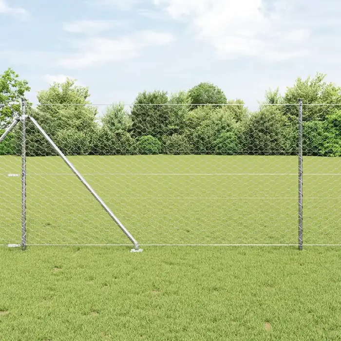 vidaXL Hexagon Fence 1×100 m Galvanised Steel