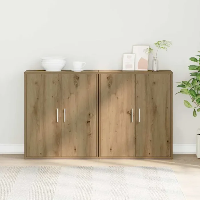 vidaXL Highboard 2 pcs Artisan oak 60 x 31 x 70 cm Engineered wood