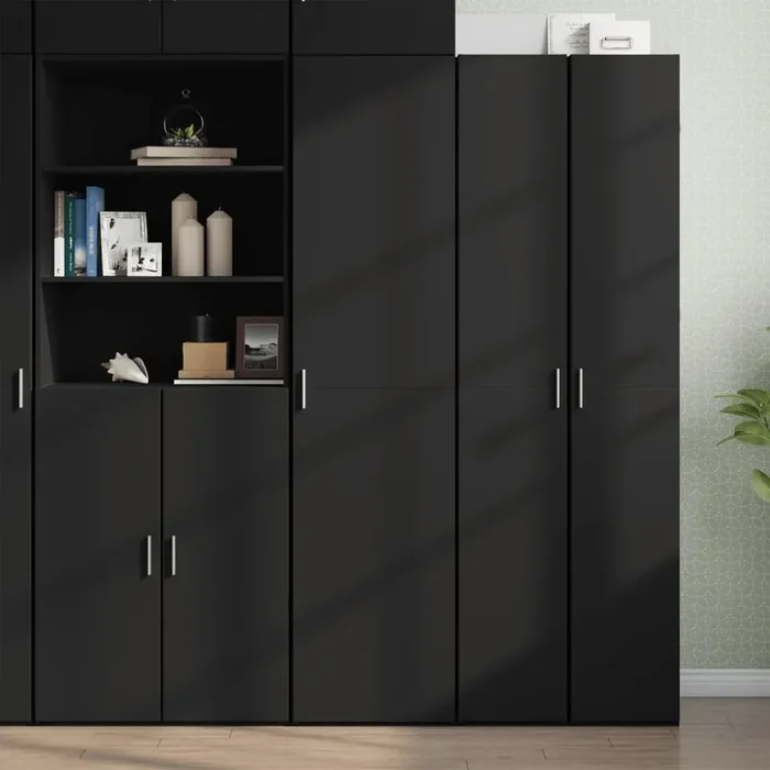 vidaXL Highboard Black 45×42.5×185 cm Engineered Wood