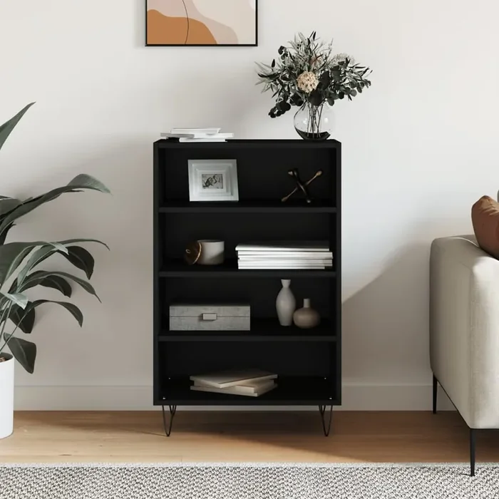 vidaXL Highboard Black 57x35x90 cm Engineered Wood