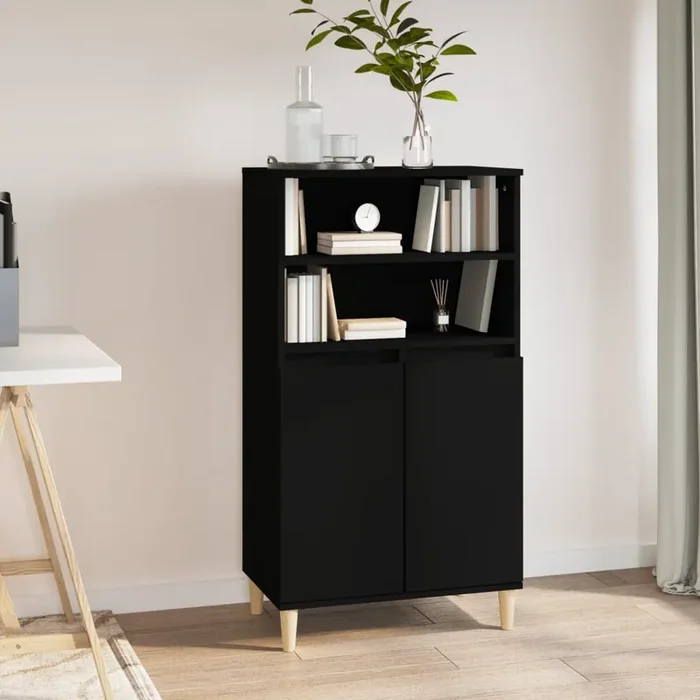 vidaXL Highboard Black 60x36x110 cm Engineered Wood