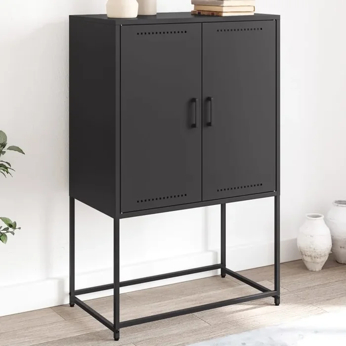 vidaXL Highboard Black 68.5×38.5×107 cm Steel
