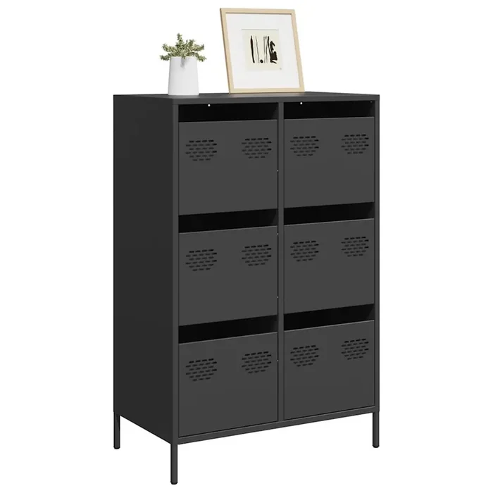 vidaXL Highboard Black 68x39x101.5 cm Steel
