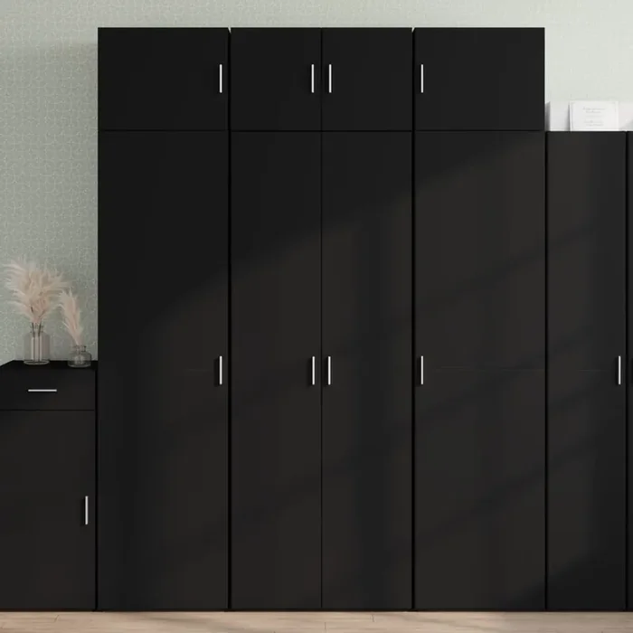 vidaXL Highboard Black 70×42.5×185 cm Engineered Wood