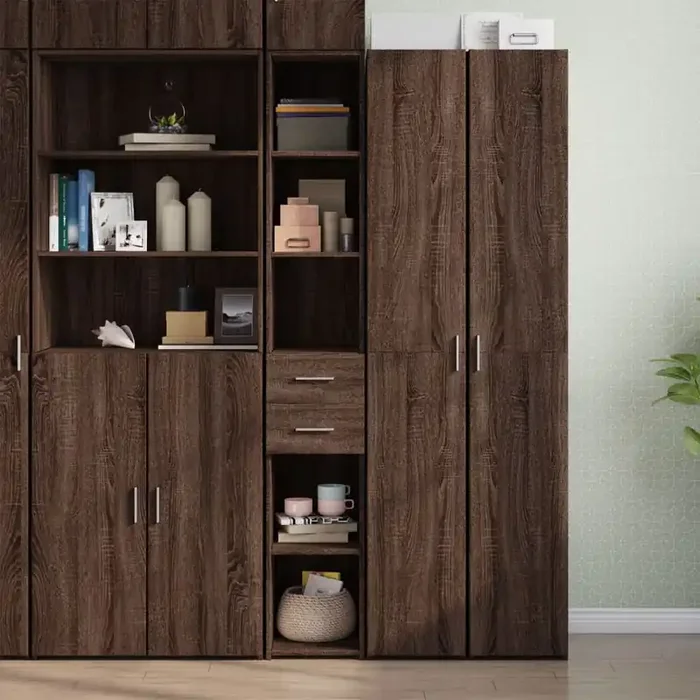 vidaXL Highboard Brown Oak 30×42.5×185 cm Engineered Wood