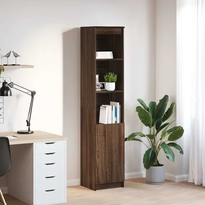 vidaXL Highboard Brown Oak 37.5x35x180 cm Engineered Wood