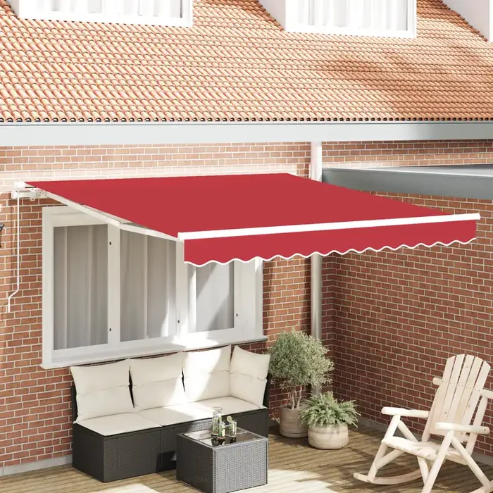 vidaXL Manual Retractable Awning Red 350×250 cm