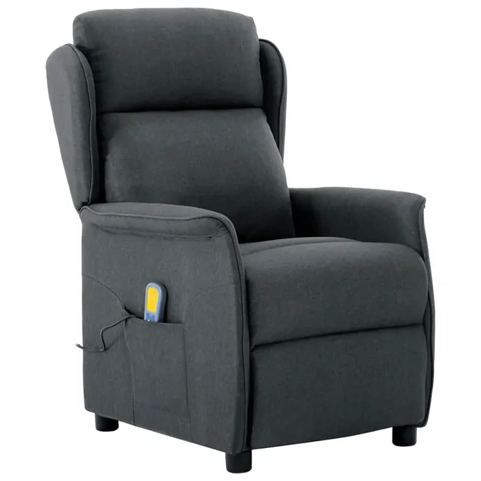 vidaXL Massage Chair Dark Grey Fabric