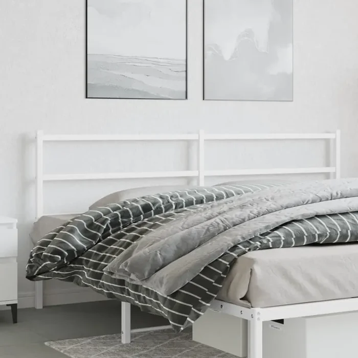 vidaXL Metal Headboard White 193 cm