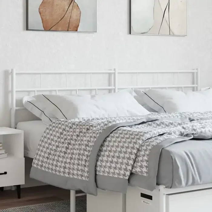 vidaXL Metal Headboard White 200 cm