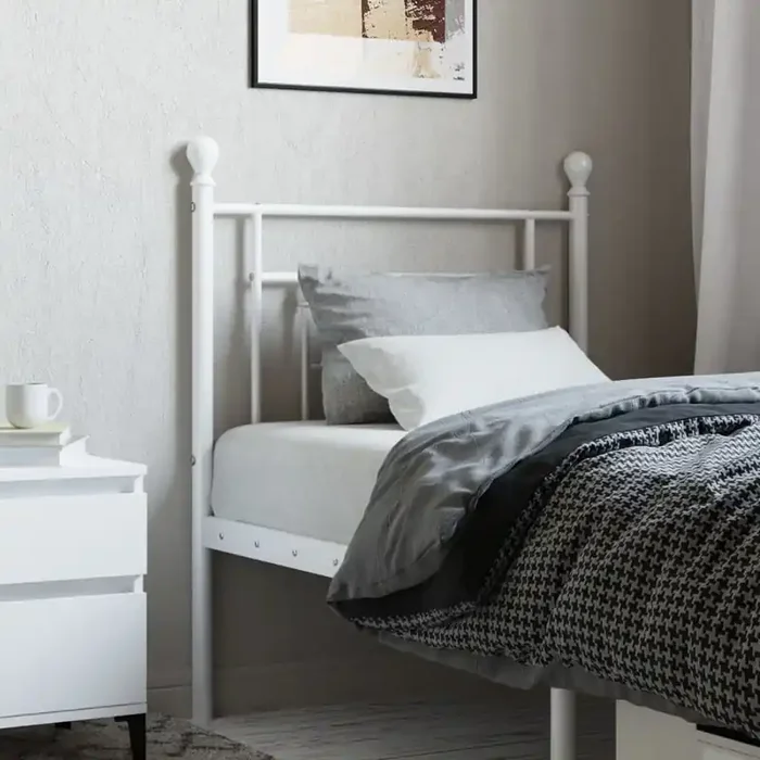 vidaXL Metal Headboard White 80 cm