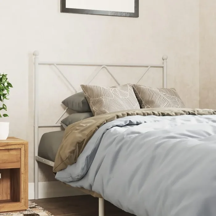 vidaXL Metal Headboard White 90cm