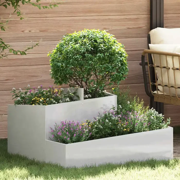 vidaXL Planter 80x80x50 cm Stainless Steel