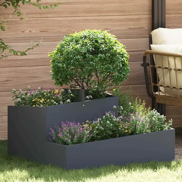 vidaXL Planter Anthracite 80x80x50 cm Cold-rolled Steel