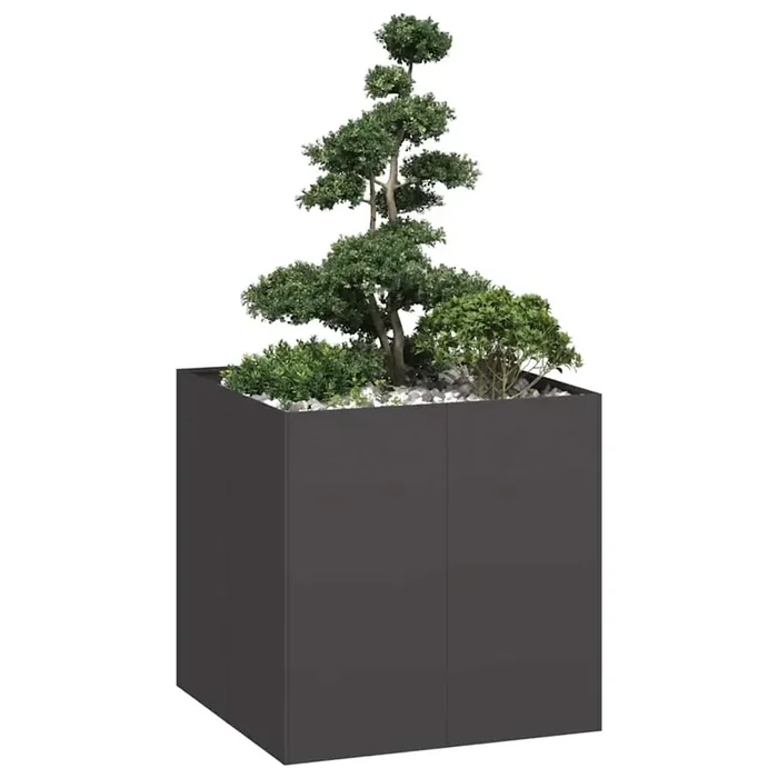 vidaXL Planter Black 80x80x80 cm Steel