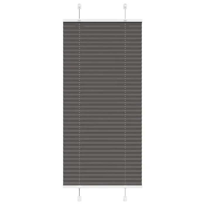 vidaXL Pleated Blind Black 55×100 cm Fabric Width 54.4 cm Polyester