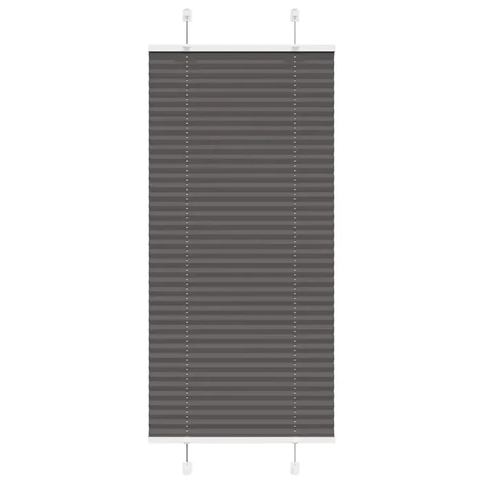 vidaXL Pleated Blind Black 55×150 cm Fabric Width 54.4 cm Polyester