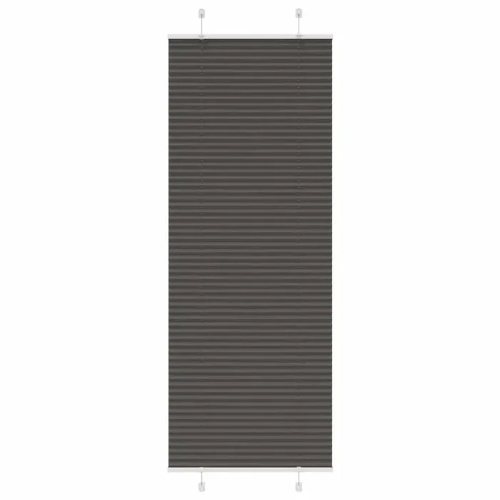 vidaXL Pleated Blind Black 80×200 cm Fabric Width 79.4 cm Polyester