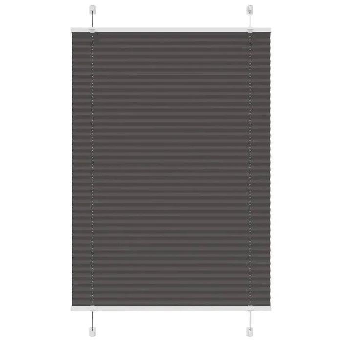 vidaXL Pleated Blind Black 85×100 cm Fabric Width 84.4 cm Polyester