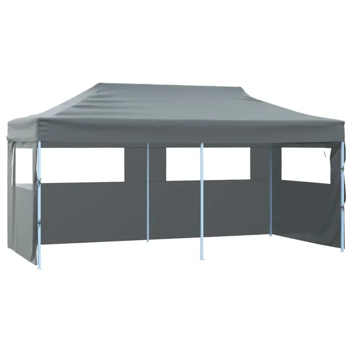 vidaXL Professional Folding Party Tent with 4 Sidewalls 3×6 m Steel Anthracite