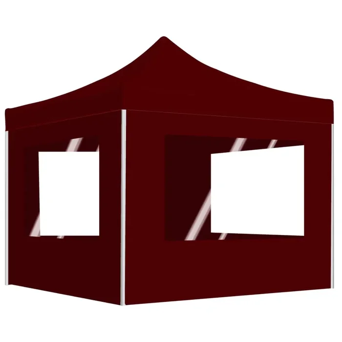 vidaXL Professional Folding Party Tent with Walls Aluminium 3×3 m Wine Red