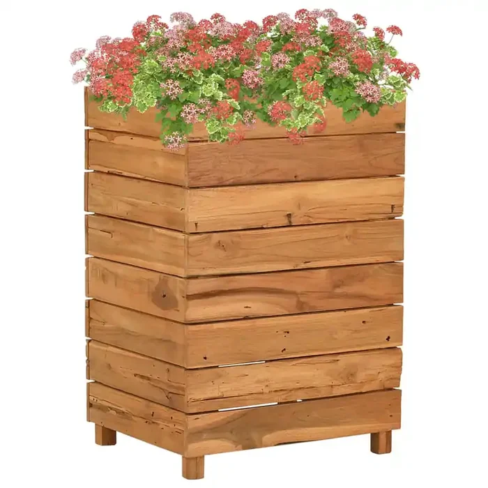 vidaXL Raised Bed 50x40x72 cm Recycled Teak Wood and Steel