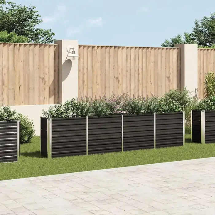 vidaXL Raised Garden Bed 320x40x77 cm Galvanised Steel Anthracite