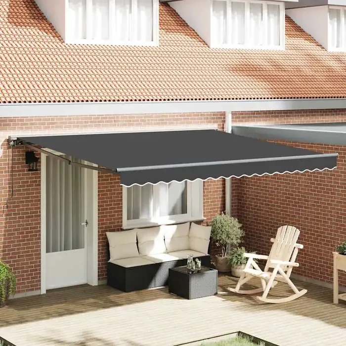 vidaXL Retractable Awning Manual Anthracite 400×300 cm