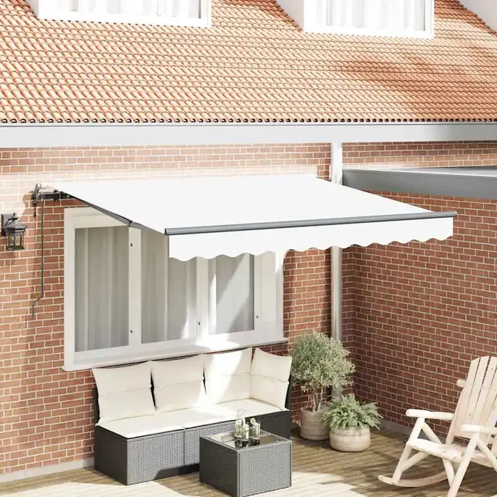 vidaXL Retractable Awning Manual White and Anthracite