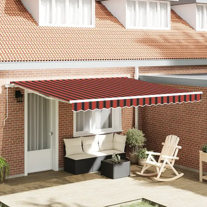 vidaXL Retractable Awning Orange and Brown 400 x 300 cm Fabric