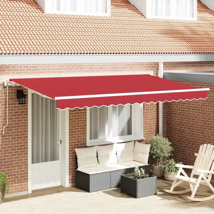 vidaXL Retractable Awning Red and White 4 x 2 m Polyester