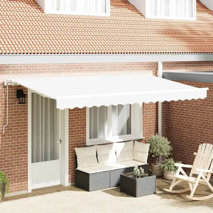 vidaXL Retractable Awning White 4 x 2 m