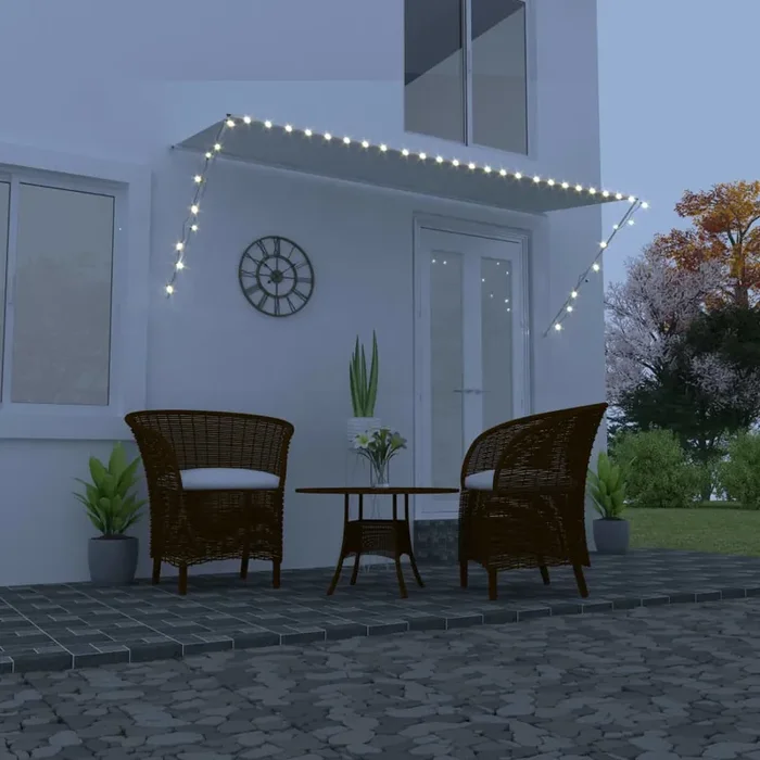 vidaXL Retractable Awning with LED 350×150 cm Cream