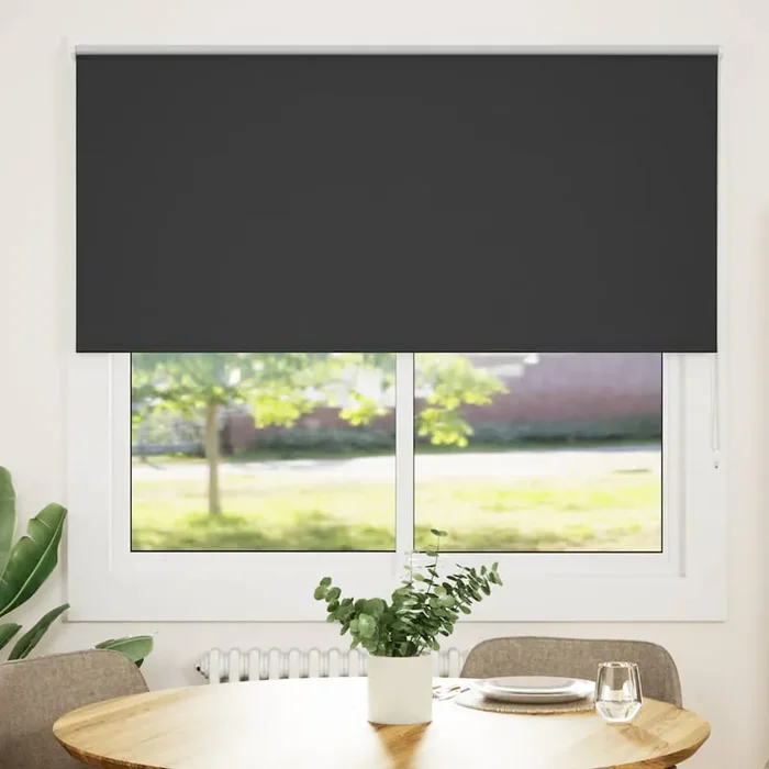 vidaXL Roller Blind Blackout Black 155×130 cm Fabric Width 151.6 cm Polyester
