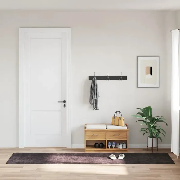 vidaXL Rug Washable 80×300 cm Anthracite Anti Slip