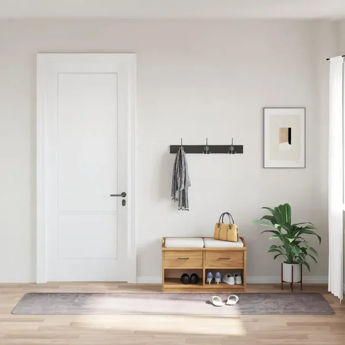 vidaXL Rug Washable 80×300 cm Grey Anti Slip