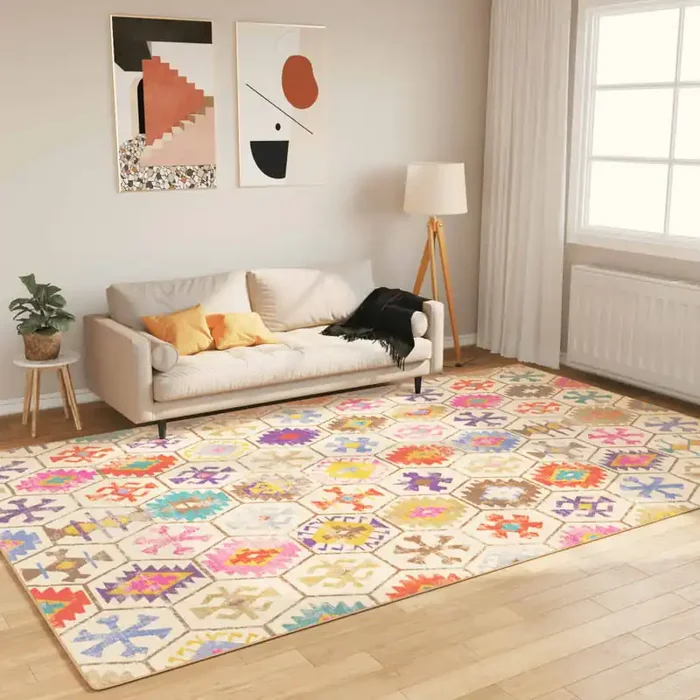 vidaXL Rug Washable Multicolour 190×300 cm Anti Slip