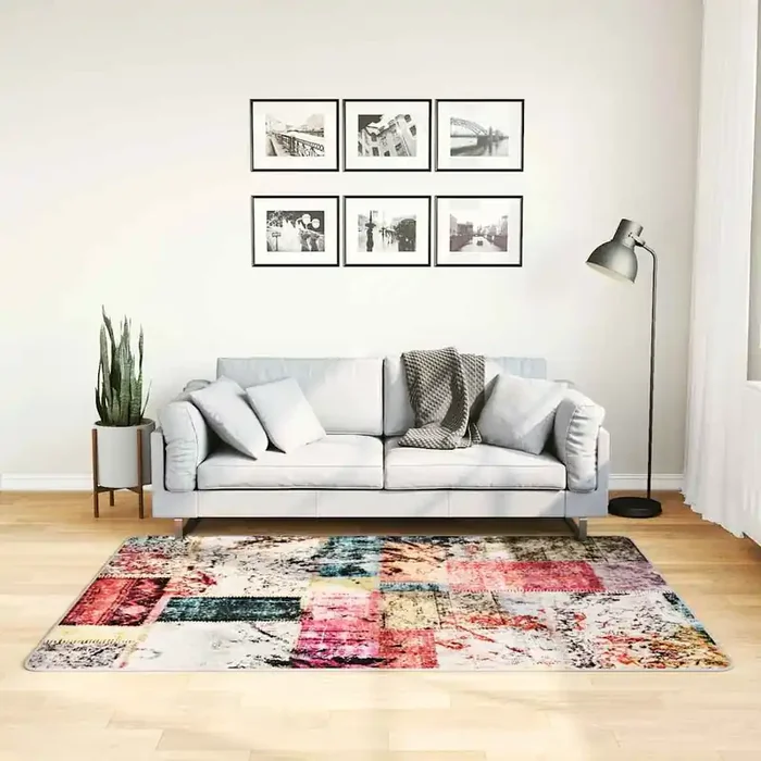 vidaXL Rug Washable Patchwork 120×180 cm Multicolour Anti Slip