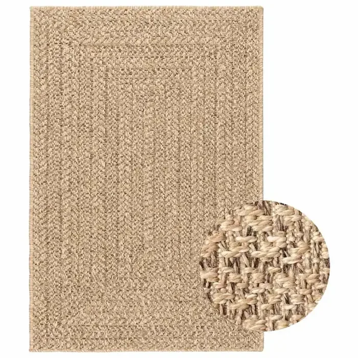 vidaXL Rug ZIZUR 140×200 cm Jute Look Indoor and Outdoor