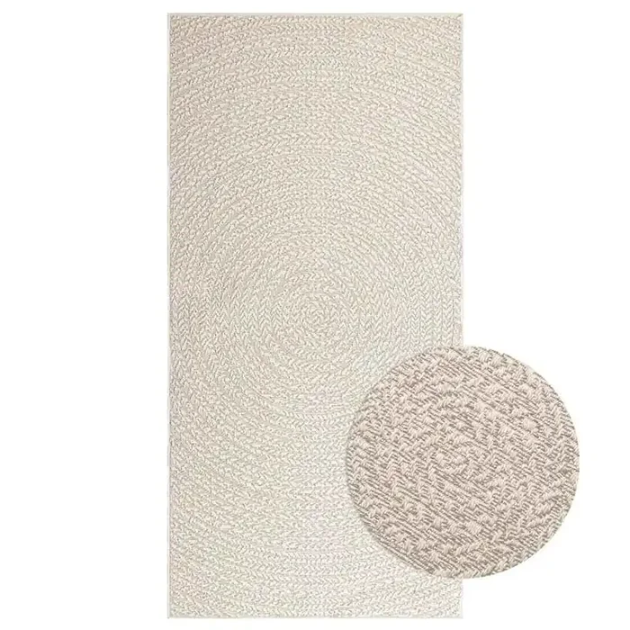 vidaXL Rug ZIZUR Cream 100×200 cm Jute Look Indoor and Outdoor