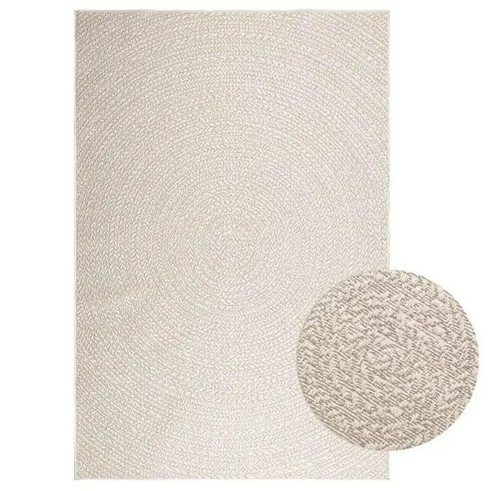 vidaXL Rug ZIZUR Cream 160×230 cm Jute Look Indoor and Outdoor